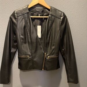 White House Black Market Dark Leather Jacket